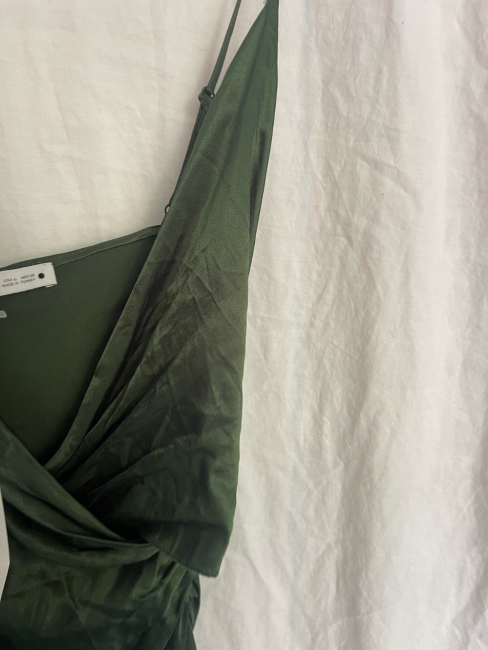 Zara Satin Slip Dress Ruched Side Midi Maxi Cocktail & Evening Wear Size L NEW - Picture 14 of 16